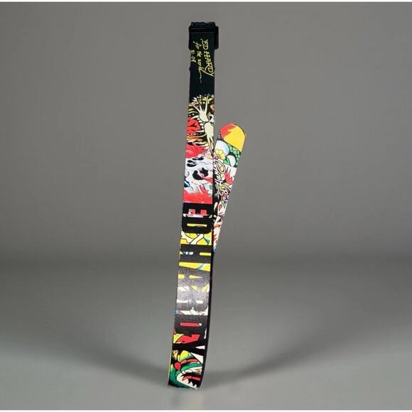 Ed Hardy Men's Size 36 Belt Reversible Multicolor Animal Print Skull NWT - Picture 4 of 5
